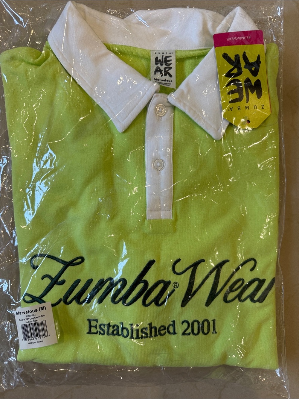 Zumba Wear Class of 2001 Long Sleeve Polo - Size Medium